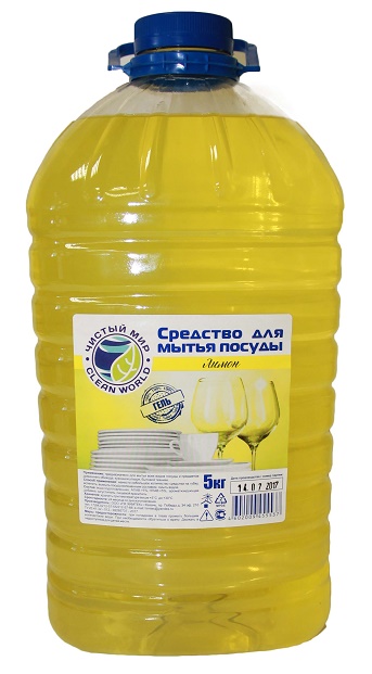 Чистый мир Средство для мытья посуды "Gel" лимон 5 кг (4шт/уп)
