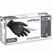 N85B-XL Сверхпрочные резиновые перчатки, нитриловые, чёрные, Reflexx 8,4 гр. Толщина 0,2 мм.