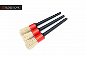 GWBR-301 Glosswork Detailing Brush Classic Kit Набор кистей для детейлинга из 3х штук, белый ворс
